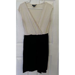 Ralph Lauren Black White Sleeveless Dress Faux Wrap Women’s Size 4 Green Tag